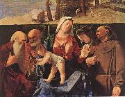 Lorenzo Lotto Madonna and Child with Saints oil painting artist